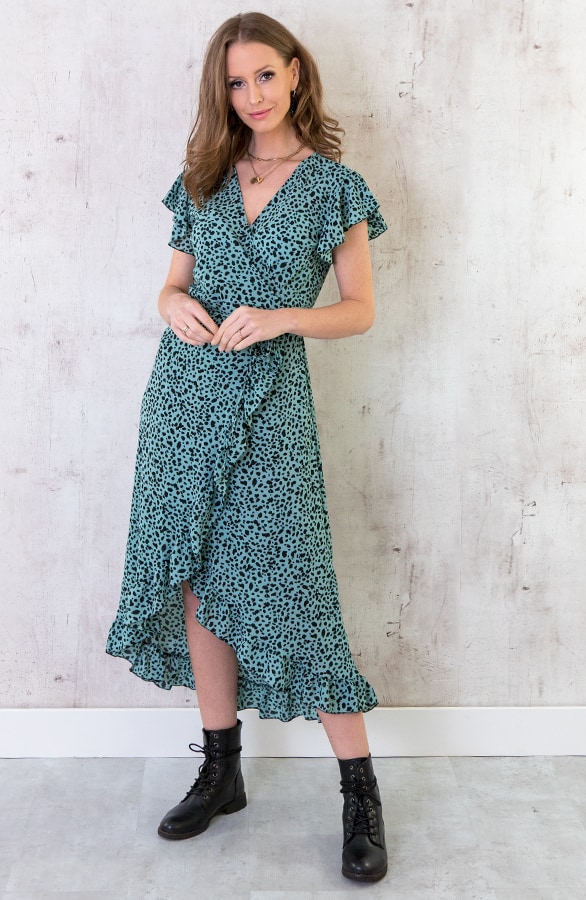 Cheetah Jurk Midi Mint – shoparchief, foto 2