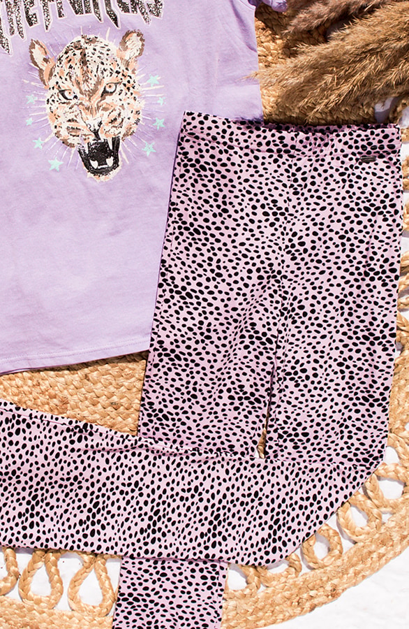 Flared Broek Cheetah Lila – shoparchief