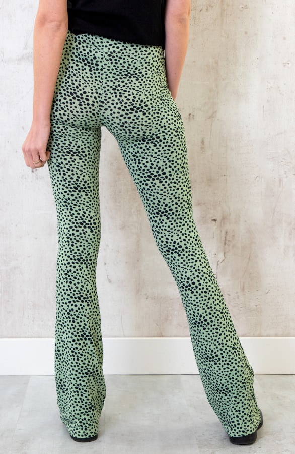 Flared Broek Cheetah Mint – shoparchief, foto 4