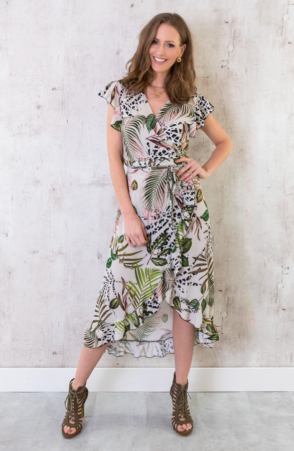 Midi Jurk Jungle Creme – shoparchief
