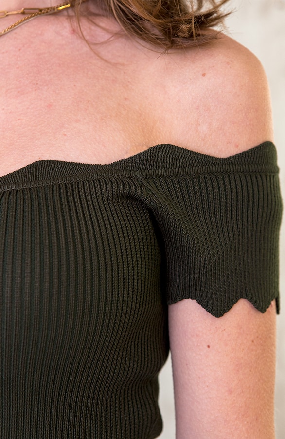 Off Shoulder Stretch Jurk Groen – shoparchief, foto 6
