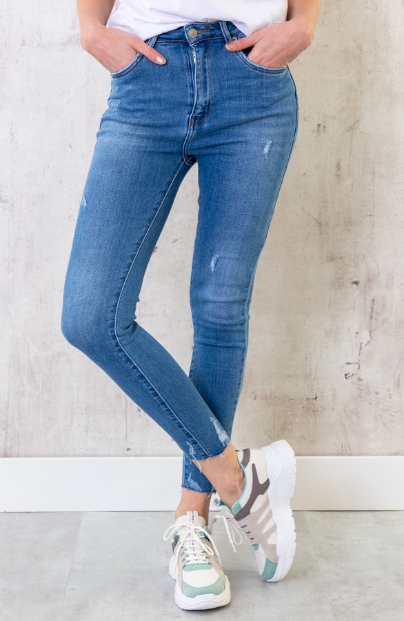 Skinny Broek Dames Lichtblauw – shoparchief