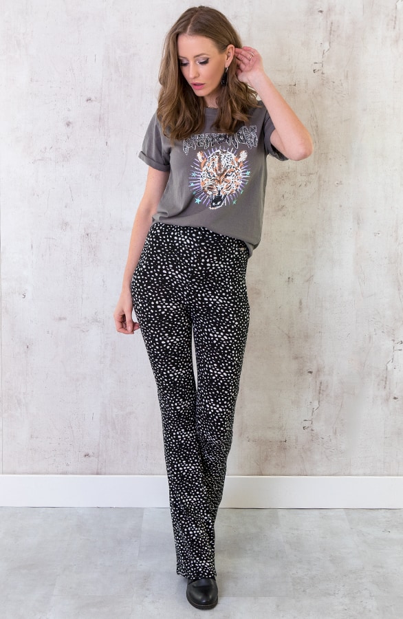 Broek Flared Cheetah Zwart – shoparchief, foto 5