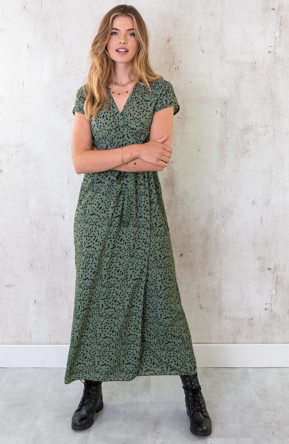 Cheetah Jurk Legergroen – shoparchief, foto 2