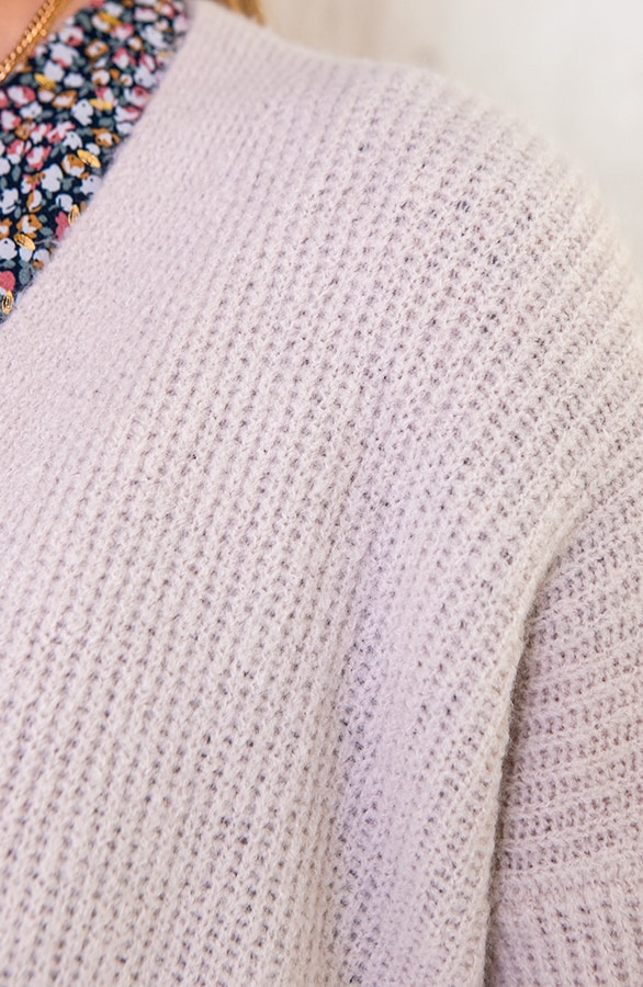 Gebreid Vest Met Knopen Beige – shoparchief, foto 4