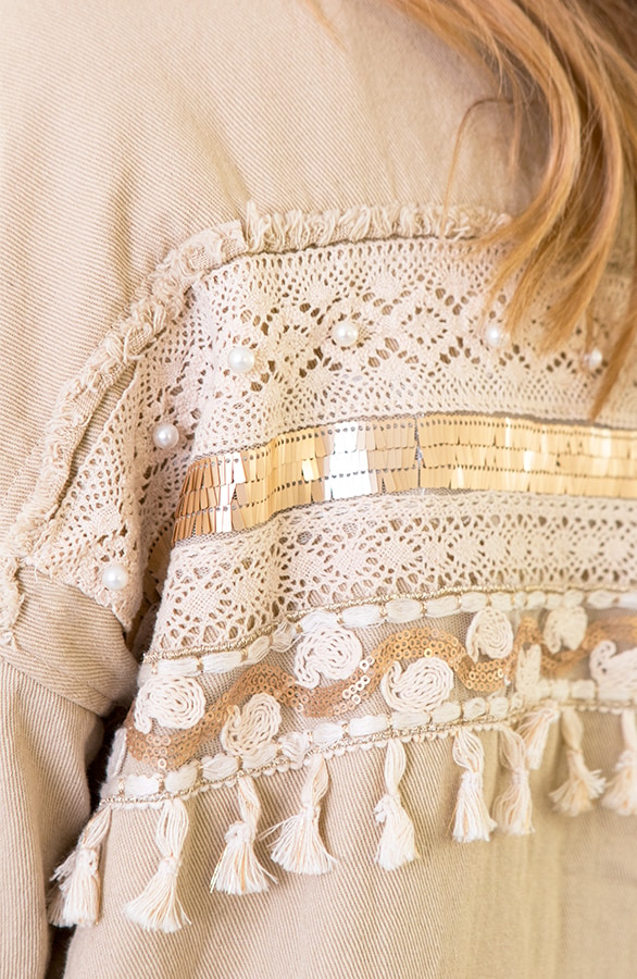 Ibiza Tassel Jacket Oversized Beige – shoparchief, foto 13