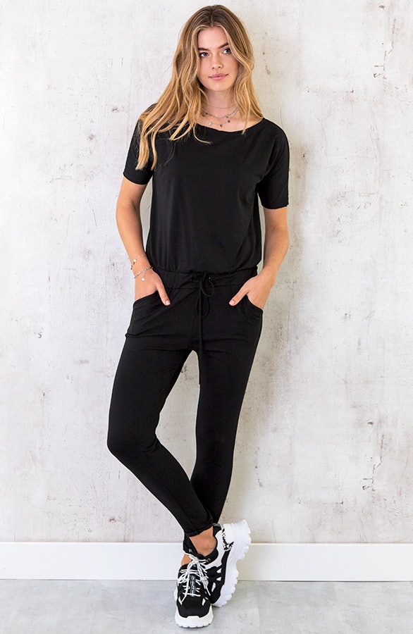 Jumpsuit Basic Zwart – shoparchief, foto 4
