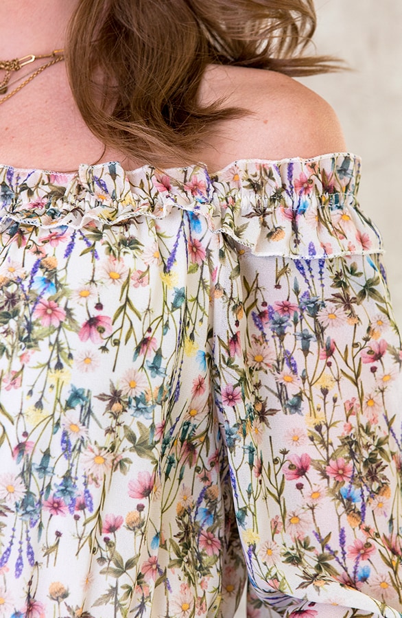 Off Shoulder Bloemen Jurk – shoparchief, foto 4