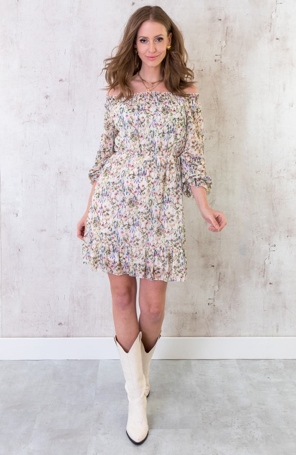 Off Shoulder Bloemen Jurk – shoparchief, foto 2