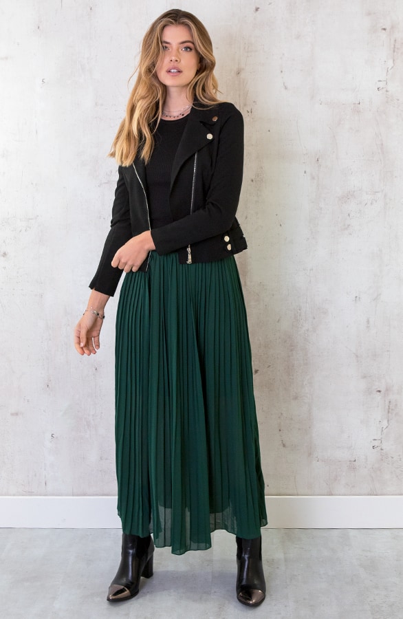 Plooirok Dames Smaragdgroen – shoparchief, foto 4