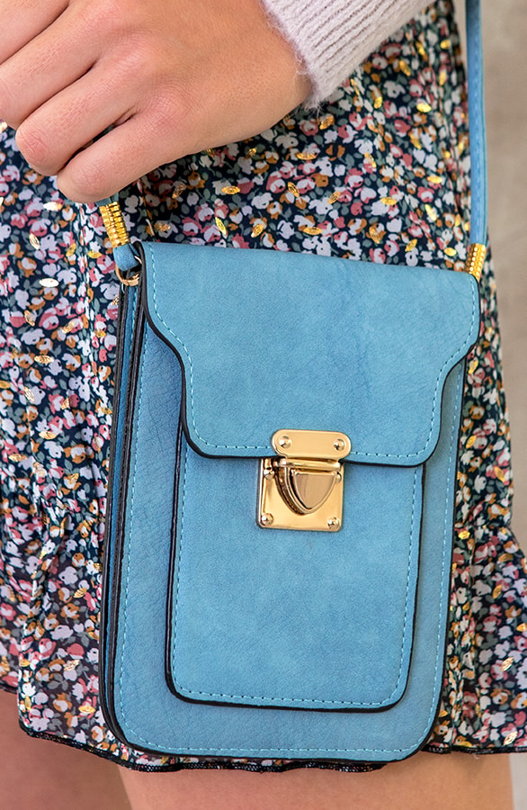 Schoudertasje Gesp Dames Blauw – shoparchief