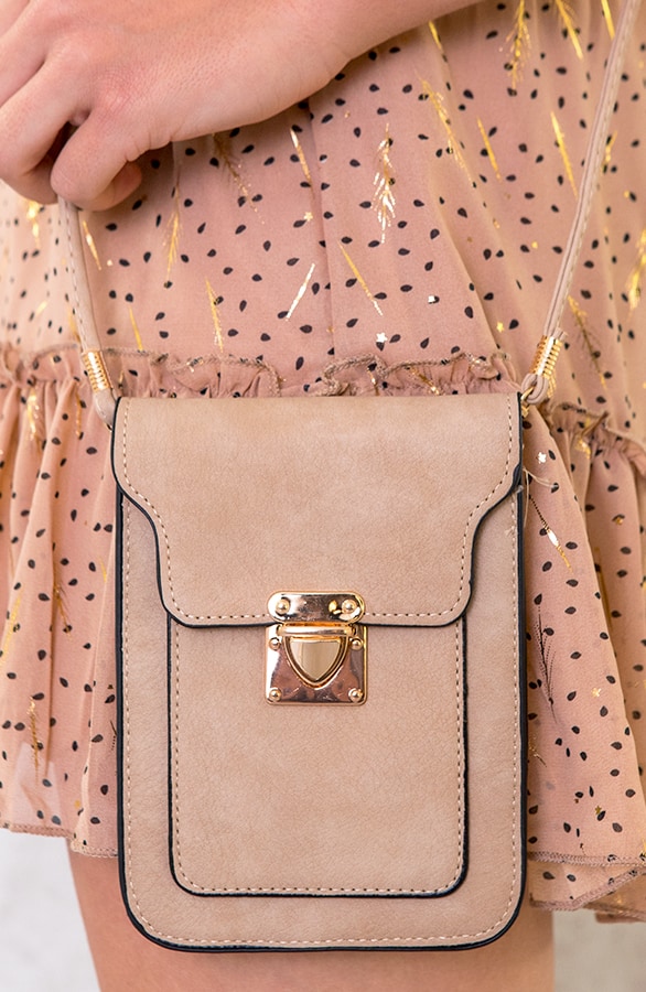 Schoudertasje Gesp Dames Taupe – shoparchief