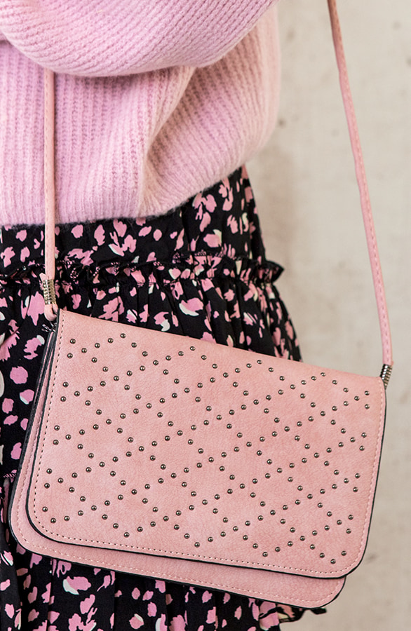 Studs Tasje Zigzag Roze – shoparchief