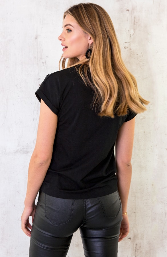 Zigzag Pailletten Top Zwart – shoparchief, foto 5