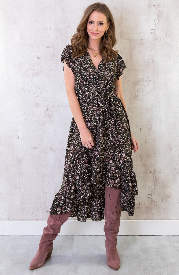 Bloemen Ruches Jurk – shoparchief