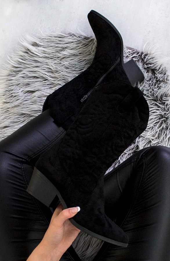 Cowboylaarzen Suede Zwart – shoparchief