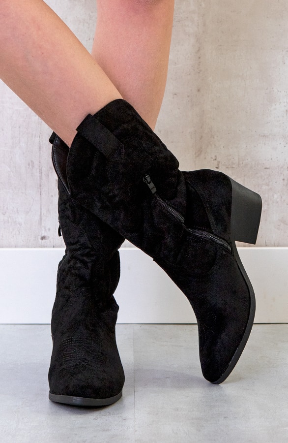 Cowboylaarzen Suede Zwart – shoparchief, foto 2