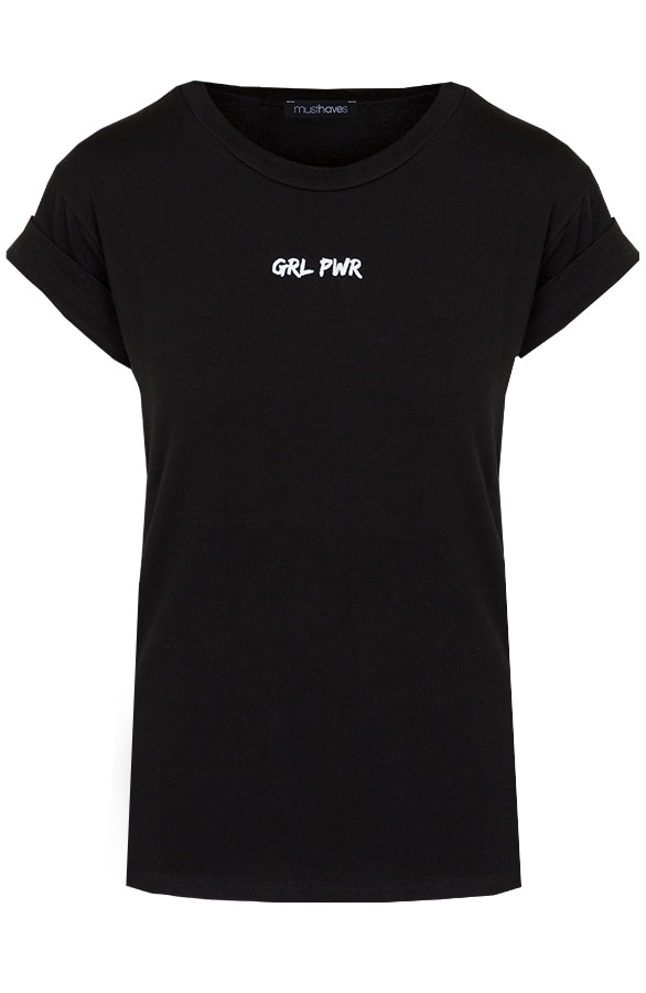 Girl Power Top Zwart – shoparchief
