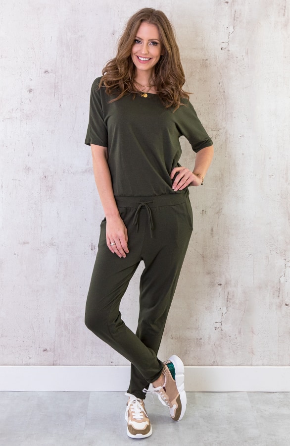 Jumpsuit Basic Legergroen – shoparchief, foto 3