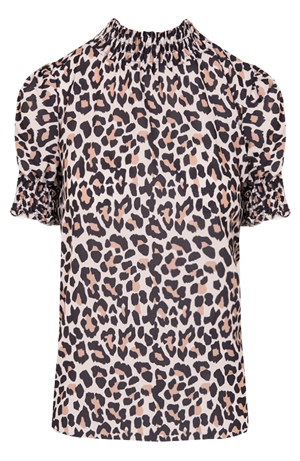 Leopard Col Top Beige – shoparchief, foto 5