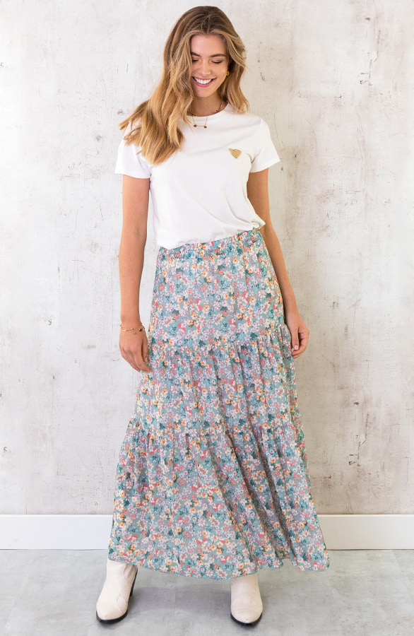 Maxi Bloemen Rok Mint – shoparchief, foto 6