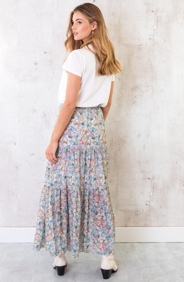 Maxi Bloemen Rok Mint – shoparchief, foto 3