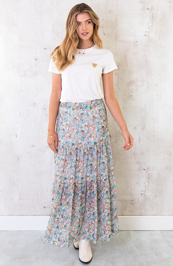 Maxi Bloemen Rok Mint – shoparchief, foto 2