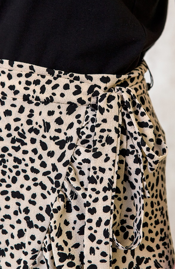 Midi Cheetah Wikkelrok Beige – shoparchief, foto 5