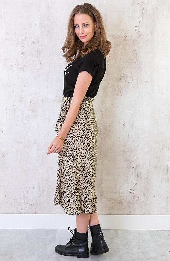Midi Cheetah Wikkelrok Beige – shoparchief, foto 4