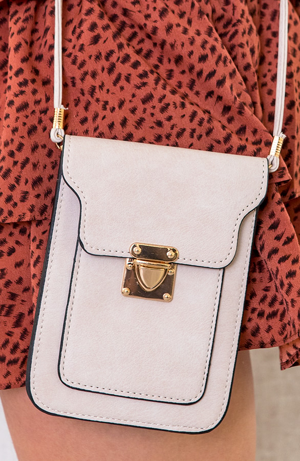 Schoudertasje Gesp Dames Beige – shoparchief