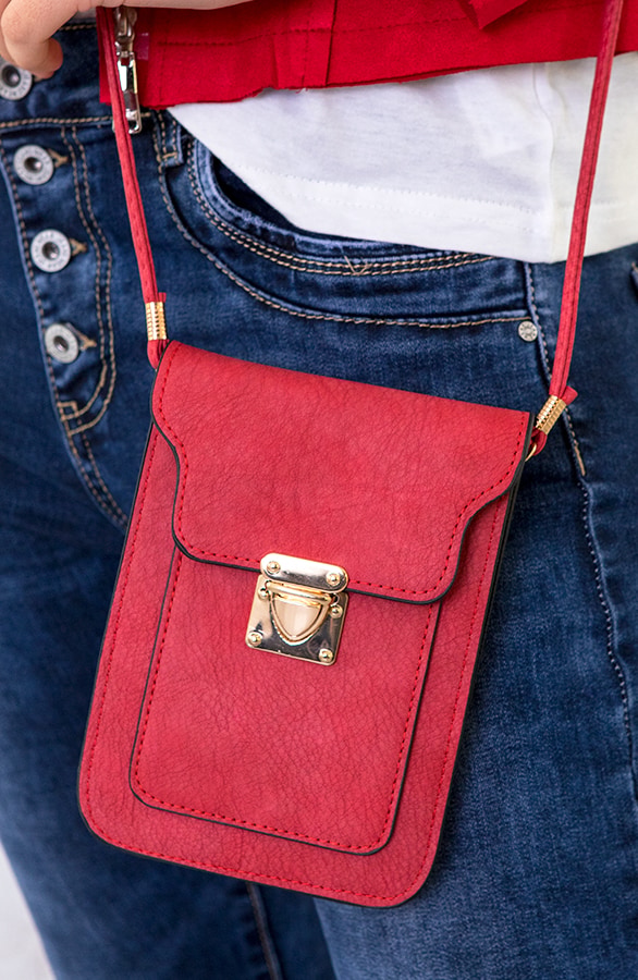 Schoudertasje Gesp Dames Rood – shoparchief