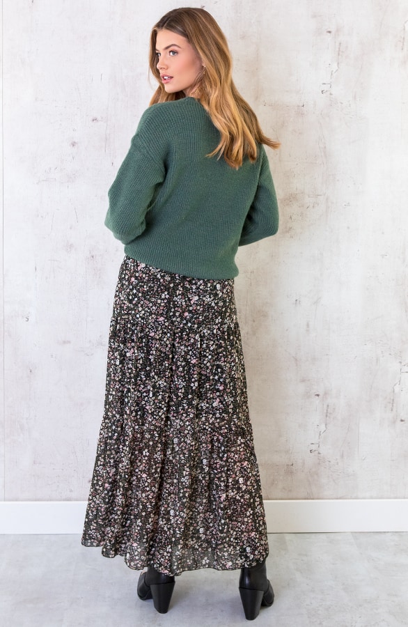 Bloemen Rok Lang Zwart – shoparchief, foto 3