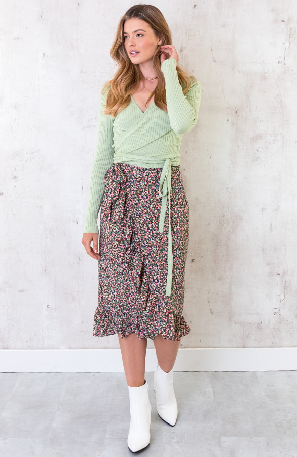 Bloemenprint Midi Rok – shoparchief, foto 3