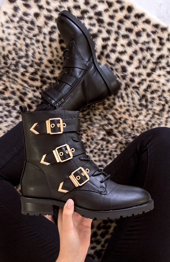 Buckle Boots Deluxe Zwart – shoparchief