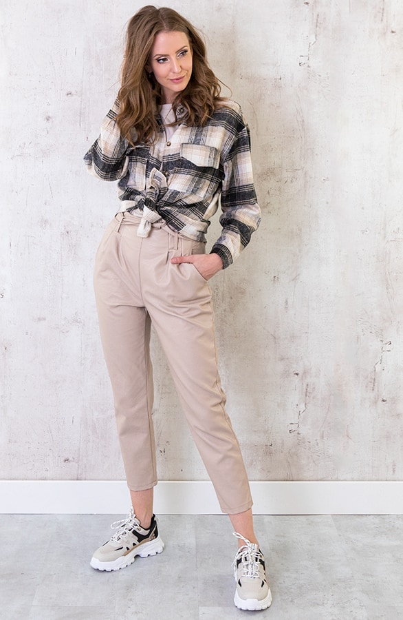 Checkered Blouse Soft Zwart – shoparchief, foto 3