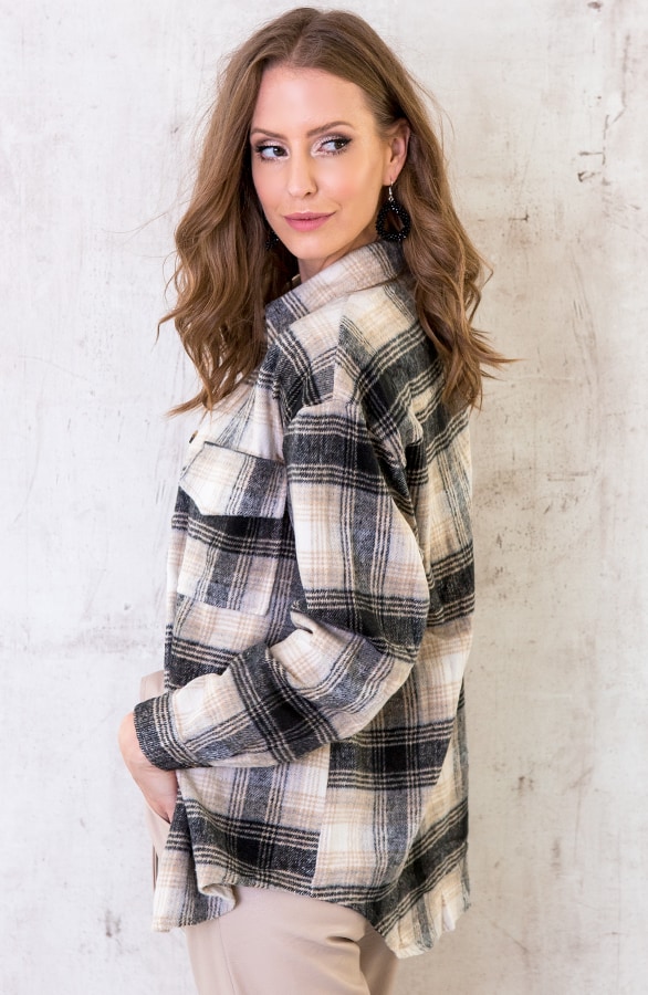 Checkered Blouse Soft Zwart – shoparchief
