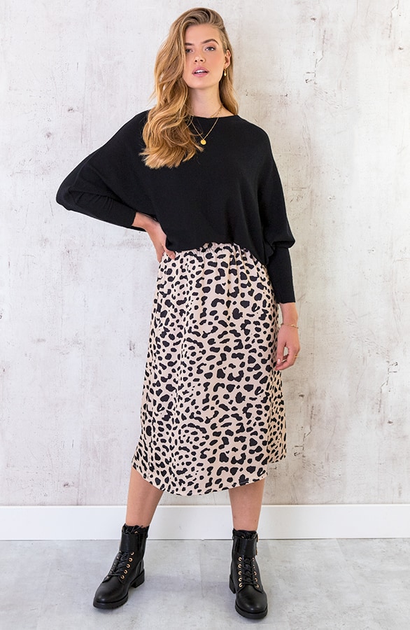 Cheetah Satin Rok Beige – shoparchief, foto 2