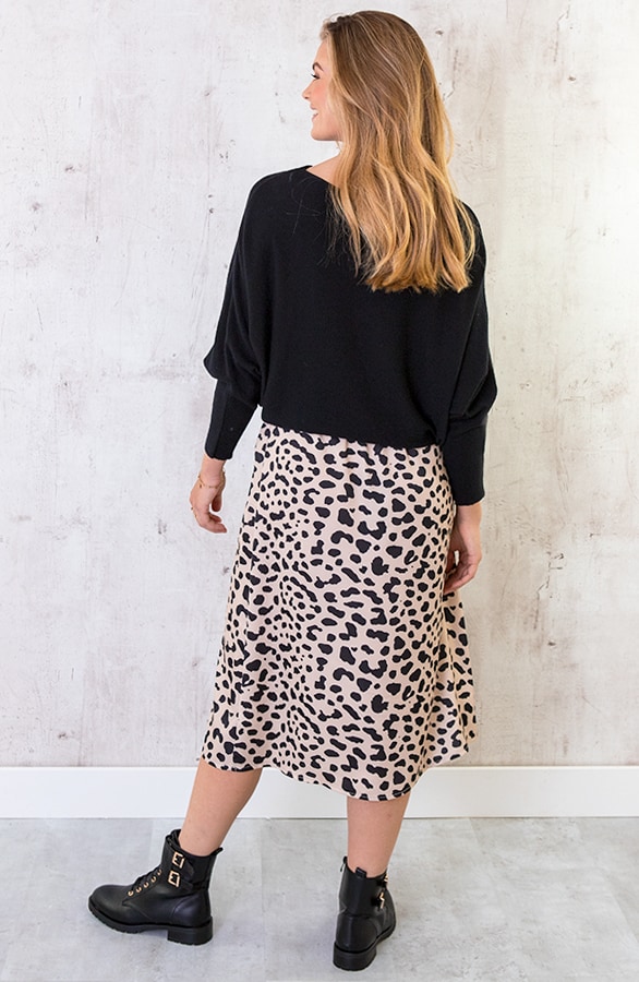 Cheetah Satin Rok Beige – shoparchief, foto 3