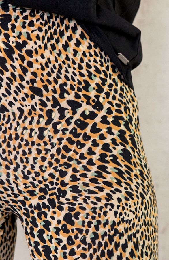 Flared Broek Print Camel Groen – shoparchief, foto 3