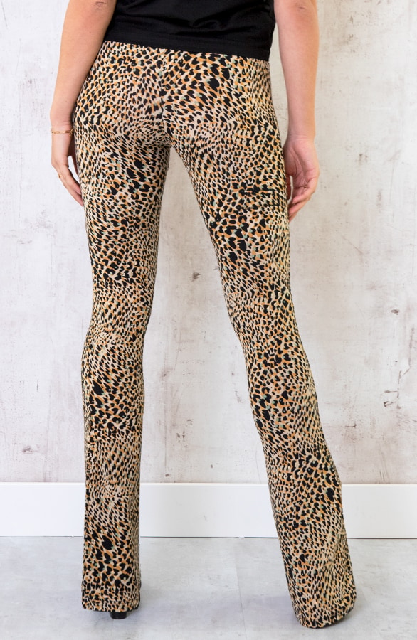Flared Broek Print Camel Groen – shoparchief, foto 5
