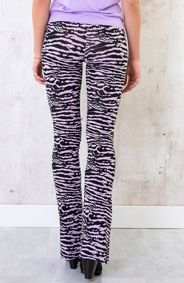 Flared Broek Zebra Lila – shoparchief, foto 6