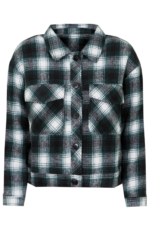 Geblokt Fleece Jacket Smaragdgroen – shoparchief, foto 5