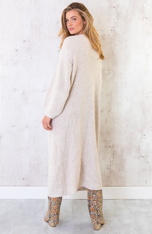 Gebreid Vest Lang Beige – shoparchief, foto 11