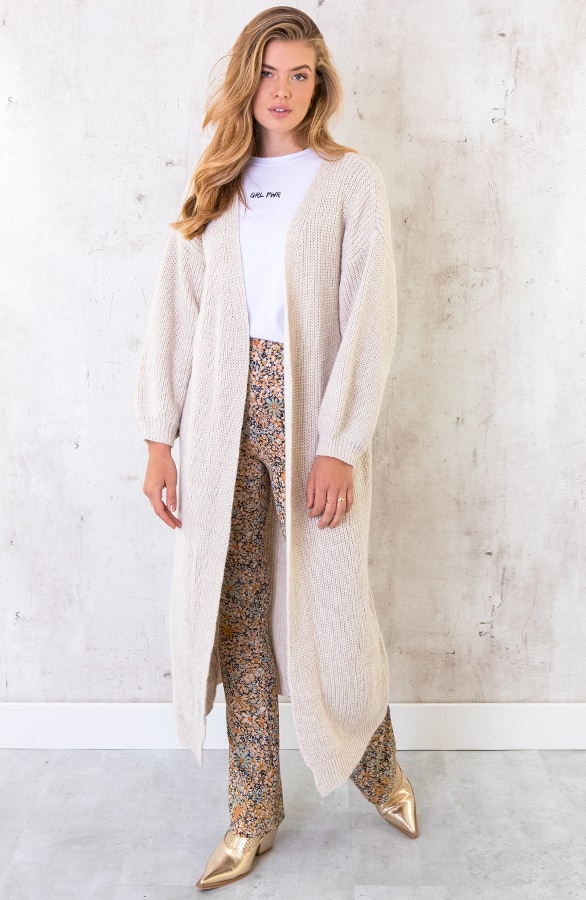 Gebreid Vest Lang Beige – shoparchief, foto 10