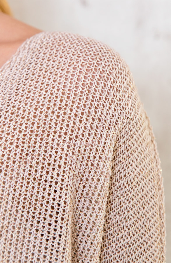Gehaakte Glitter Trui Beige – shoparchief, foto 4