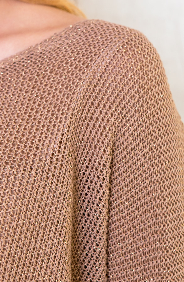 Gehäkelter Glitzer-Pullover Camel, Shoparchiv, Foto 6