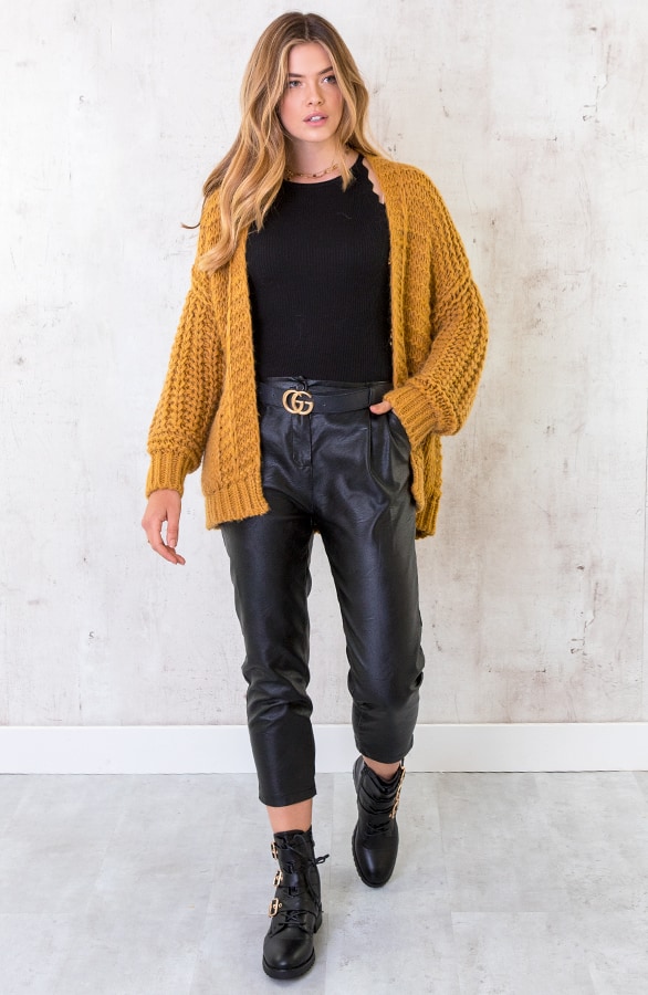 Grof Gebreid Vest Okergeel – shoparchief, foto 5