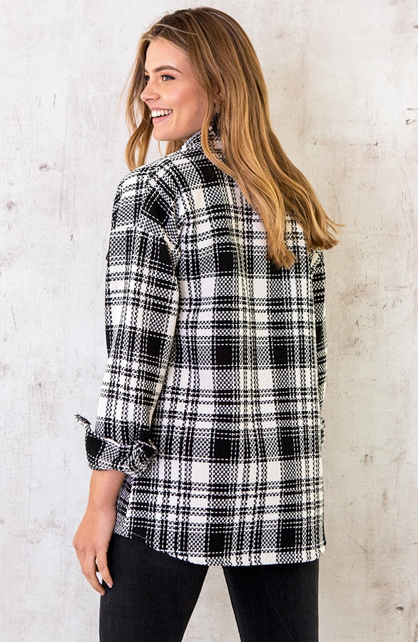 Jacket Geblokt Zwart Wit – shoparchief, foto 4