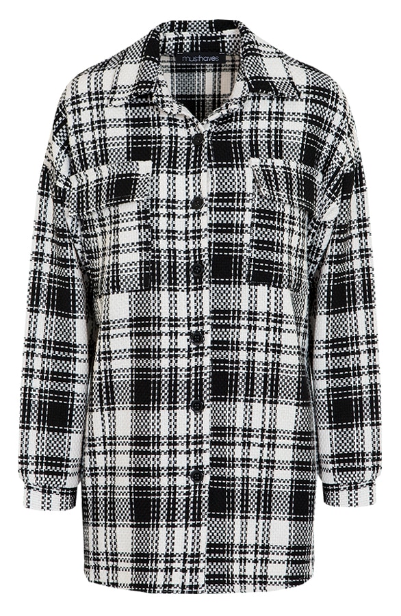 Jacket Geblokt Zwart Wit – shoparchief, foto 5