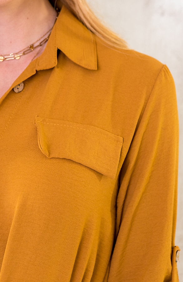 Knopen Jurk Okergeel – shoparchief, foto 4